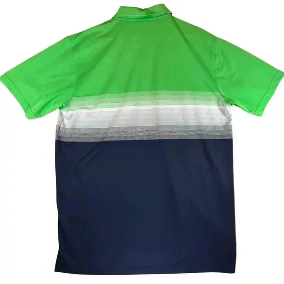 Tabasco Sport Men’s‎ Casual Green Blue Auto Stripe Golf Polo XL - Picture 2 of 5